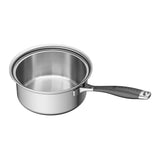 CookCraft by Candace 3 Quart Stainless Steel Sauce Pan with Glass Latch Lid