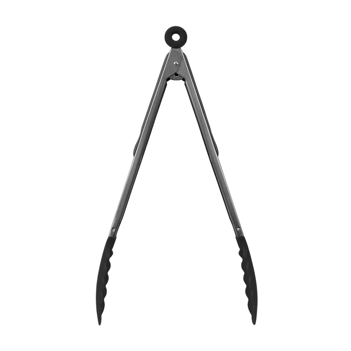 Baker's Secret 12-Inch Stainless Steel and Nylon Food Tongs (Black)