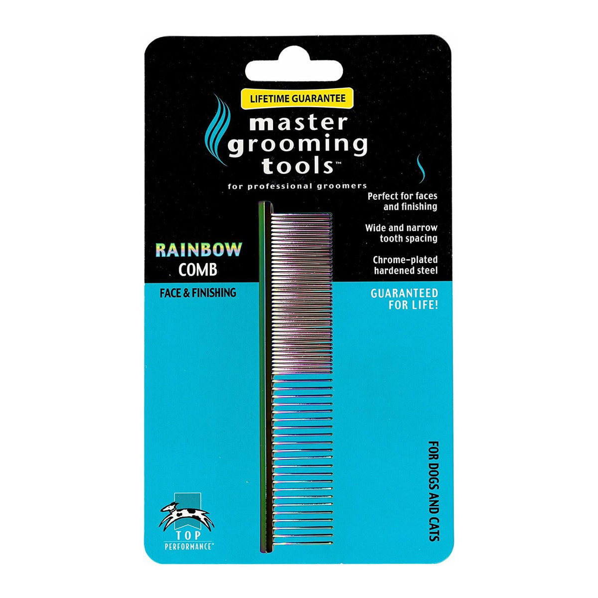 Master Grooming Tools Greyhound Face/Finishing 4.5-Inch Comb (Rainbow)