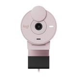 Logitech Brio 300 Rose Noise-Reducing Mic and 1080P Webcam with Shutter
