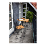 Houe CIRCUM Caf Table with Bamboo Top (Black, Powder Coated Steel Frame)