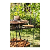 Houe CIRCUM Caf Table with Bamboo Top (Black, Powder Coated Steel Frame)