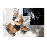 Houe CIRCUM Caf Table with Bamboo Top (Black, Powder Coated Steel Frame) (Open Box)