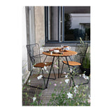 Houe CIRCUM Caf Table with Bamboo Top (Black, Powder Coated Steel Frame)