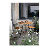 Houe CIRCUM Caf Table with Bamboo Top (Black, Powder Coated Steel Frame) (Open Box)