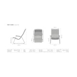 Houe CLICK Outdoor Lounge Chair with Bamboo Armrests (Black, Gray Steel Frame)