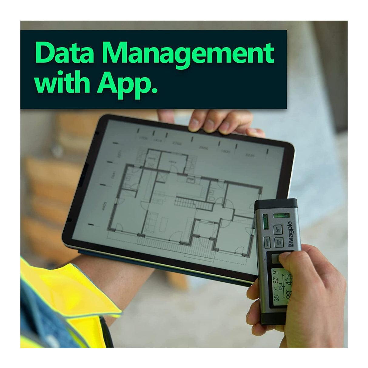 Magpie VH-80 262 Feet Range and 3 in 1 Measurements Laser Measurement Tool