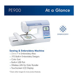 Brother Elite PE900 Large Embroidery Machine with Wireless LAN Connection