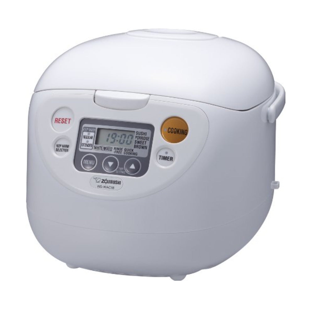 Zojirushi Micom Rice Cooker and Warmer (10-Cup/ Cool White) with Bowl and Spoon