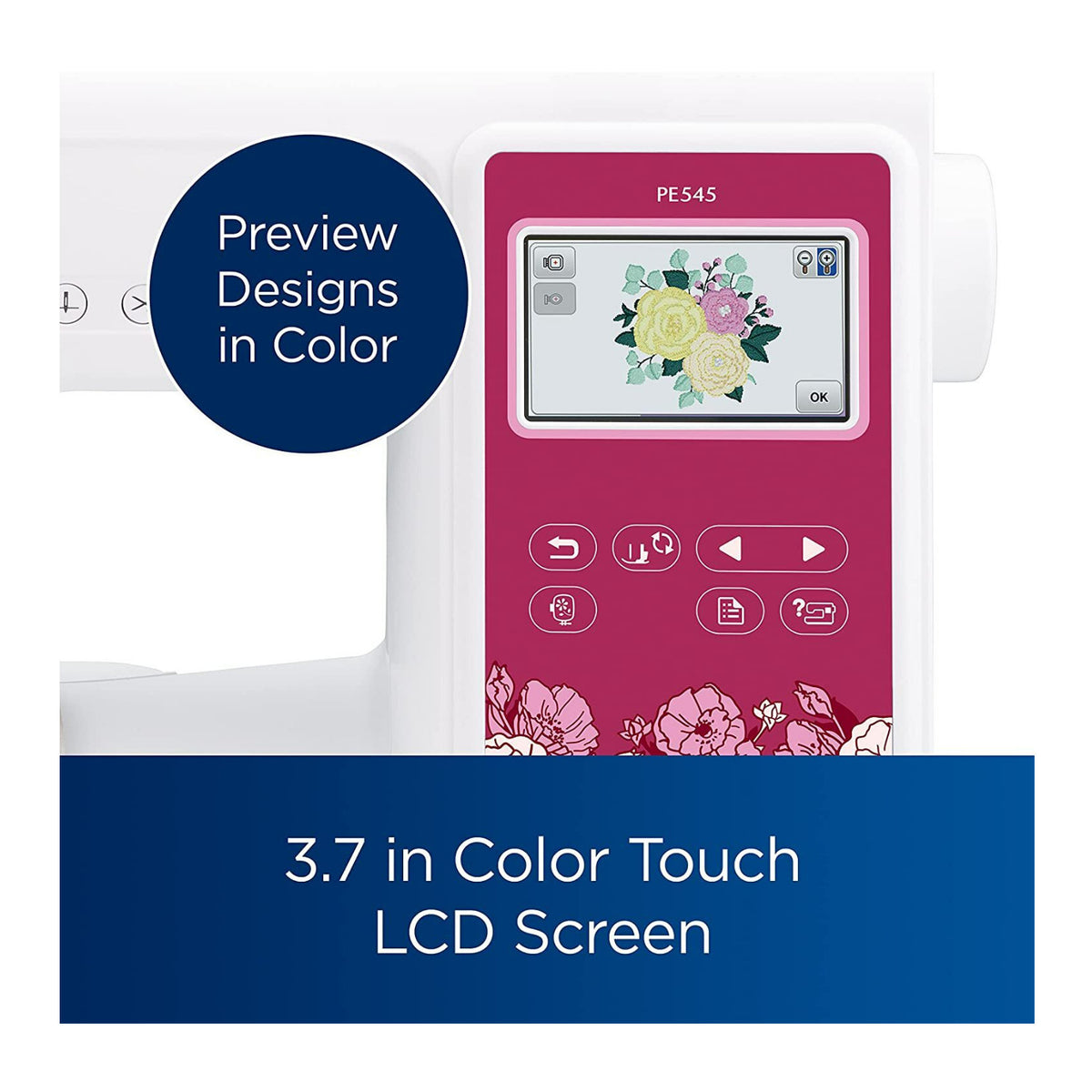 Brother Elite PE545 3.7-Inch LCD Touch Display Computerized Embroidery Machine