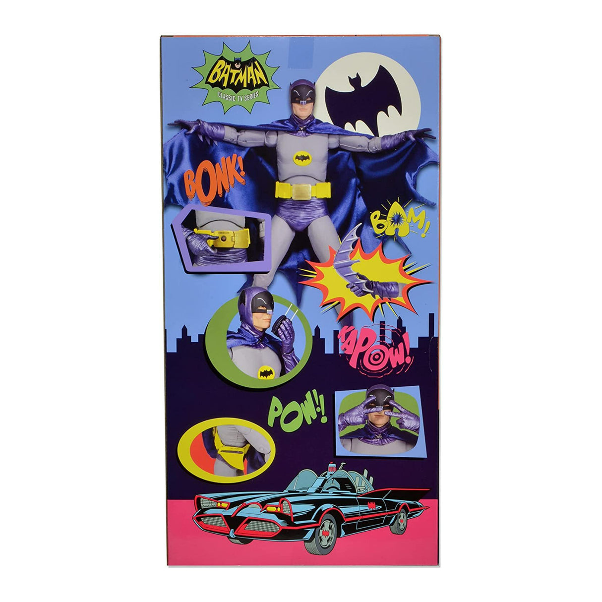 Neca Batman Adam West 18-Inch 1/4 Scale Action Figure with Cartoon-Style Batcave