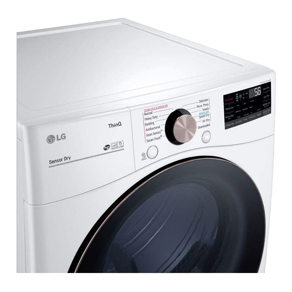 LG 7.4 Cubic Feet Smart Front Load Gas Dryer with TurboSteam Technology (White)
