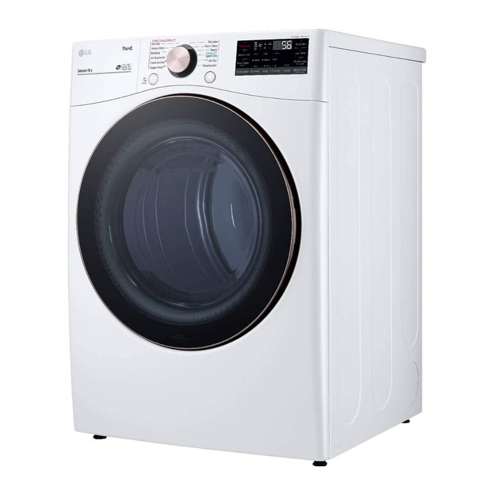 LG 7.4 Cubic Feet Smart Front Load Gas Dryer with TurboSteam Technology (White)