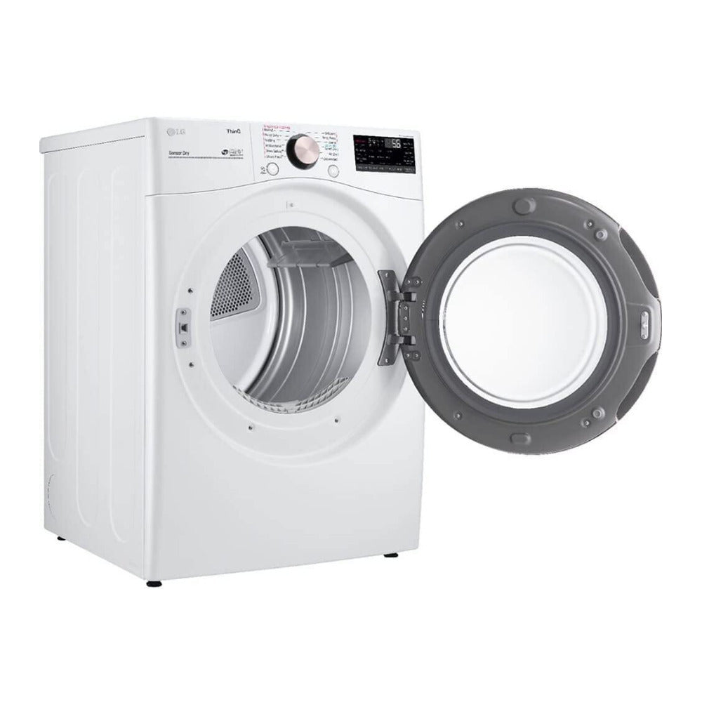 LG 7.4 Cubic Feet Smart Front Load Gas Dryer with TurboSteam Technology (White)