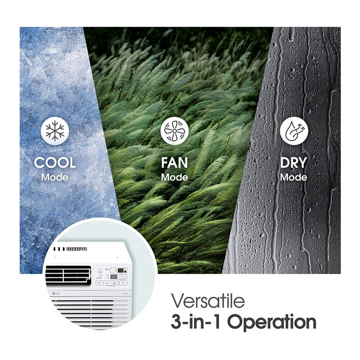 LG 10000 BTU Smart Wi-Fi Enabled Window Air Conditioner with Remote (White)
