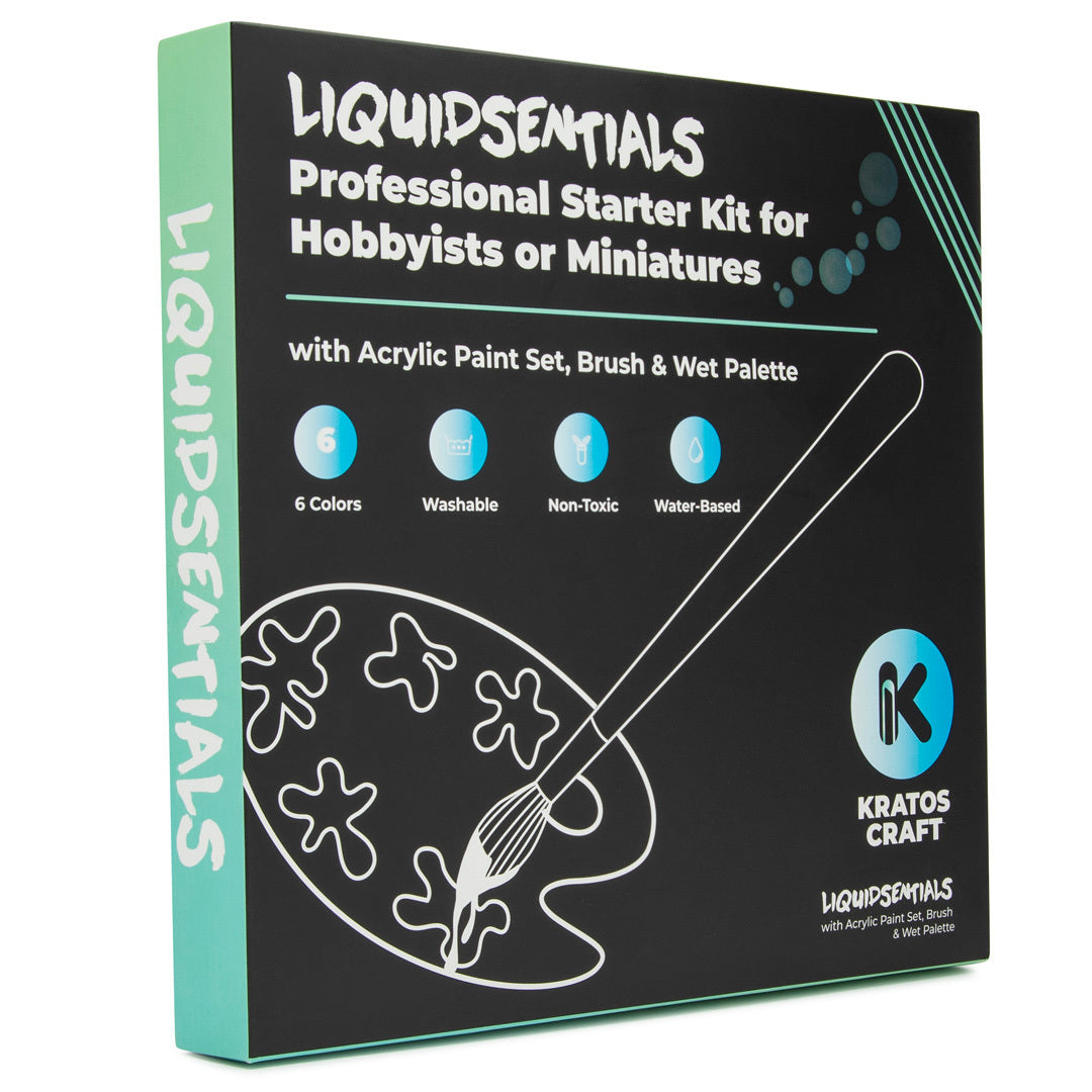 Kratos Craft LIQUIDSENTIALS Starter Kit for Miniatures - Paints and Wet Palette