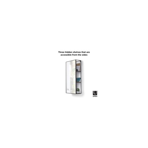 Umbra Cubiko Wall Mirror and Storage Unit (Black, 40 lb Capacity)