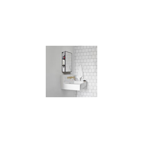 Umbra Cubiko Wall Mirror and Storage Unit (Black, 40 lb Capacity)