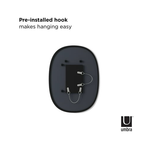 Umbra Hub Oval Mirror (Black, 18 x 24 Inch)