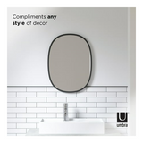 Umbra Hub Oval Mirror (Black, 18 x 24 Inch)