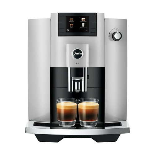 Jura E6 Automatic Espresso Machine with Programmable Coffee Strength (Platinum)
