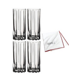 Riedel Drink Specific Glassware Highball Glass (10 oz, Set of 4) with Cloth