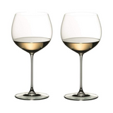 Riedel Veritas Chardonnay Glasses (6-Pack) with Cloth and Wine Pourer