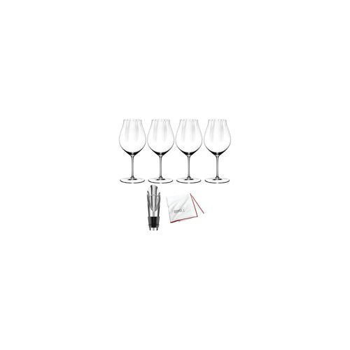 Riedel Performance Pinot Noir Wine Glass (4-Pack) with Polishing Cloth Bundle