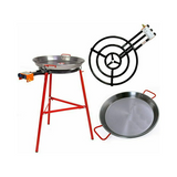 Garcima Ibiza Paella Pan Set w/ Burner, 28-In Carbon Steel Pan & Reinforced Legs