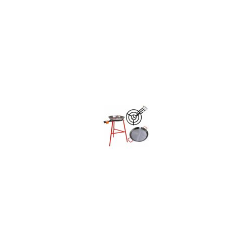 Garcima Ibiza Paella Pan Set w/ Burner, 28-In Carbon Steel Pan & Reinforced Legs