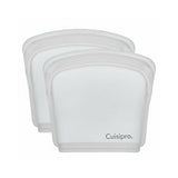 Cuisipro Silicone Seamless Reusable Bags (Clear, 5.25 x 4.75-inch, 2-Pack)