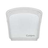 Cuisipro Silicone Seamless Reusable Bags (Clear, 5.25 x 4.75-inch, 2-Pack)
