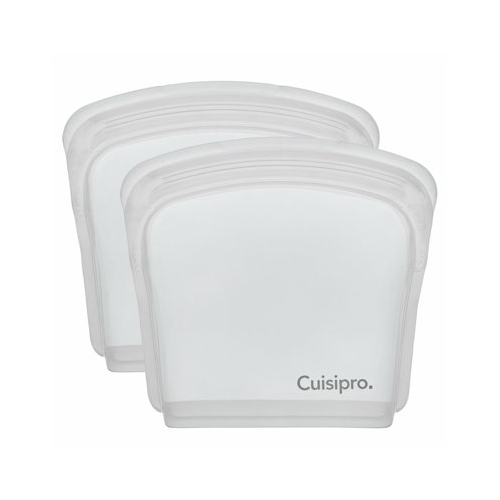 Cuisipro Clear Silicone Pack-it Bags (5.25 x 4.75-inch, 6.75 fl oz, 4-Pack)