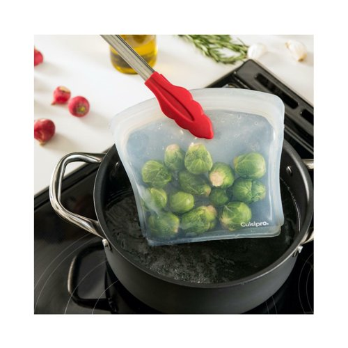 Cuisipro Clear Silicone Pack-it Bag (8 x 7-Inch, 27 fl oz, Seamless, 2-Pack)