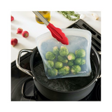 Cuisipro Clear Silicone Pack-it Bag (8 x 7-Inch, 27 fl oz, Seamless, 2-Pack)