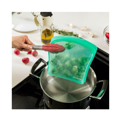 Cuisipro Silicone Seamless Reusable Bag (Green, 8 x 7-Inch, 27 fl oz)
