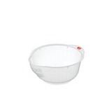 Inomata 9.5-inch Rice Washing Bowl with Side and Bottom Drainers (Clear)