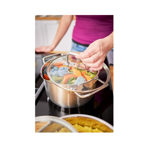 Rosle Expertiso Stainless Steel High Casserole Pot with Glass Lid (6.3-Inch)
