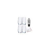 Riedel O Stemless Champagne Glass (4-Pack) with Wine Pourer and Polishing Cloth