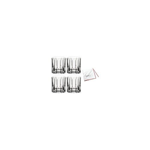 Riedel Glassware Neat Cocktail Glass (6 oz, Clear, 4-pack) with Polishing Cloth