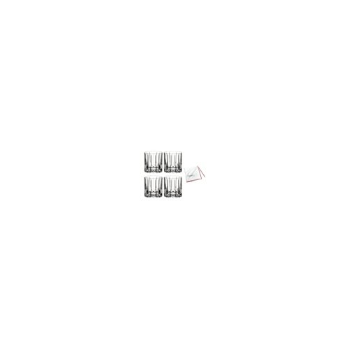 Riedel Glassware Neat Cocktail Glass (6 oz, Clear, 4-pack) with Polishing Cloth