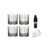 Riedel Drink Specific Glassware Rock Glass (9 oz, Clear) 4-Pack with Wine Pourer