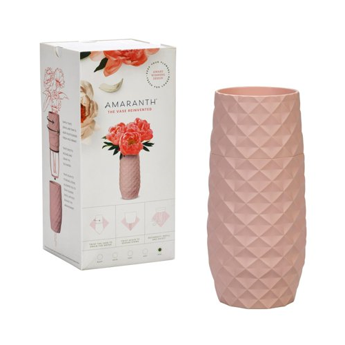 Amaranth 10-Inch Floral Care Shock Resistant Smarter Vase (Blush Pink)