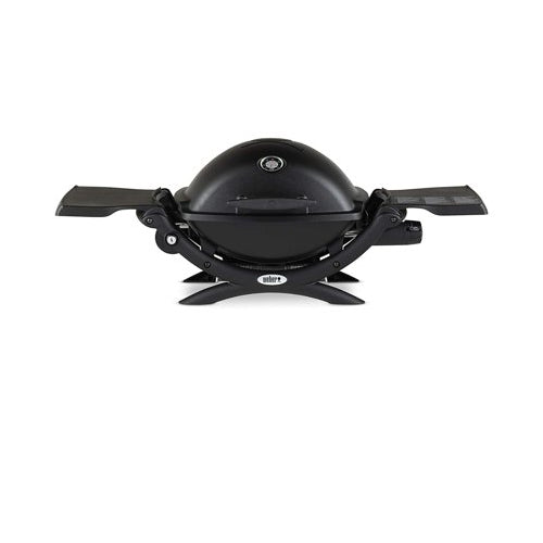 Weber Q1200 Liquid Propane Grill (Black) with Adapter Hose and Grill Cover