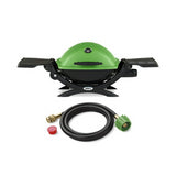 Weber Q 1200 Gas Grill (Green) and Adapter Hose