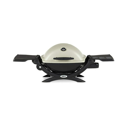 Weber Q1200 Liquid Propane Grill (Titanium) with Grill Cover
