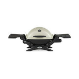 Weber Q1200 Liquid Propane Grill (Titanium) with Grill Cover