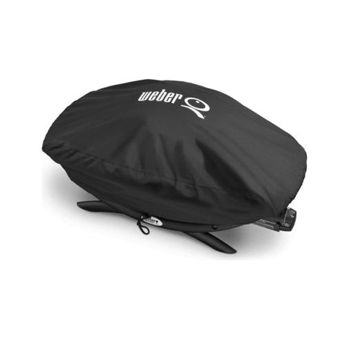 Weber Q1200 Liquid Propane Grill (Titanium) with Grill Cover