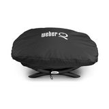 Weber Q1200 Liquid Propane Grill (Titanium) with Grill Cover
