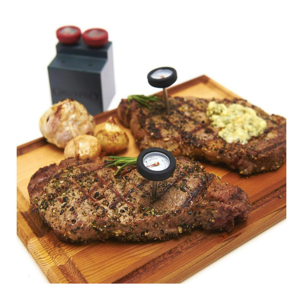 Broil King 61138 4.75-inch Mini Thermometers (Black and Burgundy, 4-Pack)